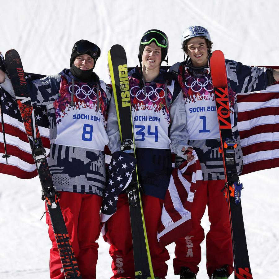 Mens+ski+slopestyle+medalists+from+the+United+States+Gus+Kenworthy%2C+left%2C+silver%2C+Joss+Christensen%2C+center%2C+gold%2C+and+Nicholas+Goepper%2C+bronze%2C+right%2C+pose+for+photographers+on+the+podium+at+the+Rosa+Khutor+Extreme+Park%2C+at+the+2014+Winter+Olympics%2C+Thursday%2C+Feb.+13%2C+2014%2C+in+Krasnaya+Polyana%2C+Russia.%28AP+Photo%2FGero+Breloer%29
