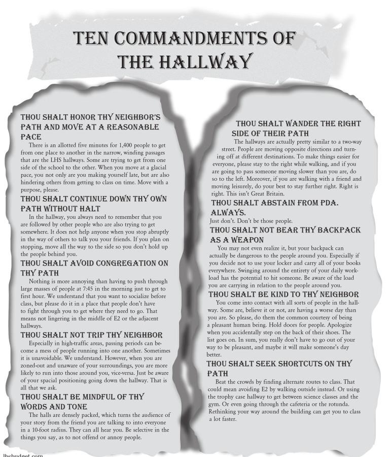 The 10 commandments of the hallway