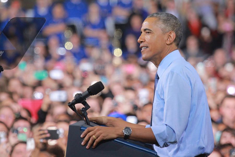 President Barack Obama spoke at KU on Thursday.