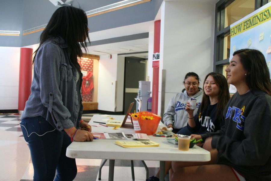 The Young Feminists Club had a lunch table all week to inform students and staff about feminism and Womens Week.