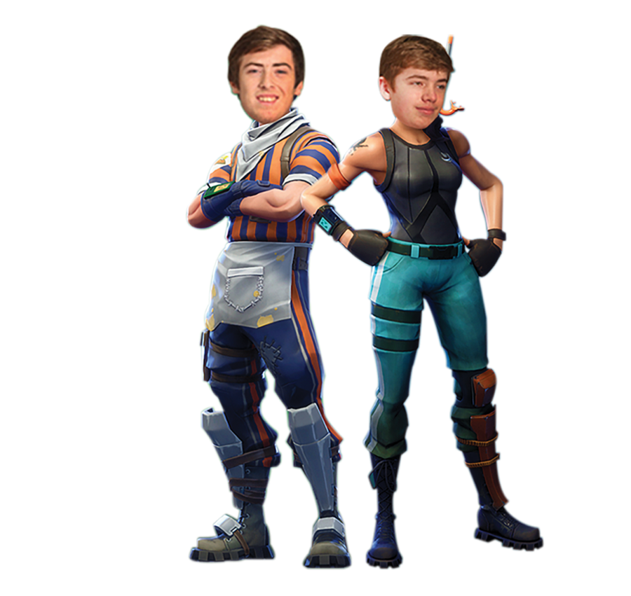 Seniors Nathan Stoddard and Andrew Severn have begun a professional Fortnite team. Here, their images are mixed with some of their favorite characters.