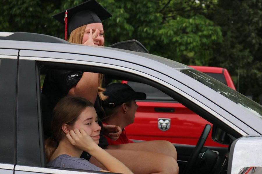 Seniors streamed through the LHS parking lot on Wednesday night to cheers from teachers and staff as they marked the end of a school year cut short by the coronavirus pandemic. The Celebrate the Date event took place on what was originally scheduled as the date of graduation. Graduation has been moved to July.