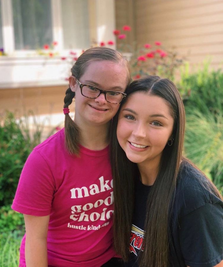 Seniors Gracie Flannigan and Katherine Stineman pose for an instagram photo to announce they have been selected to represent Kansas for Special Olympics North America.