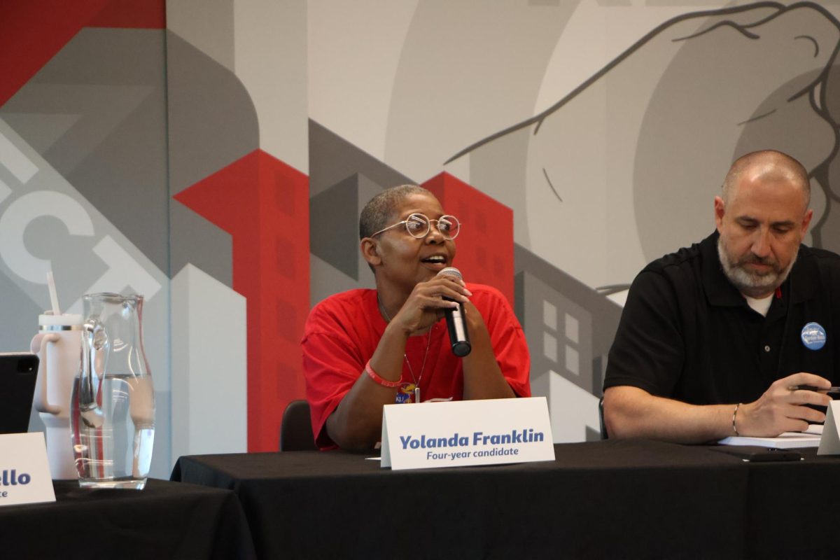 Four year candidate Yolanda Franklin speaks at the forum on Oct. 18.